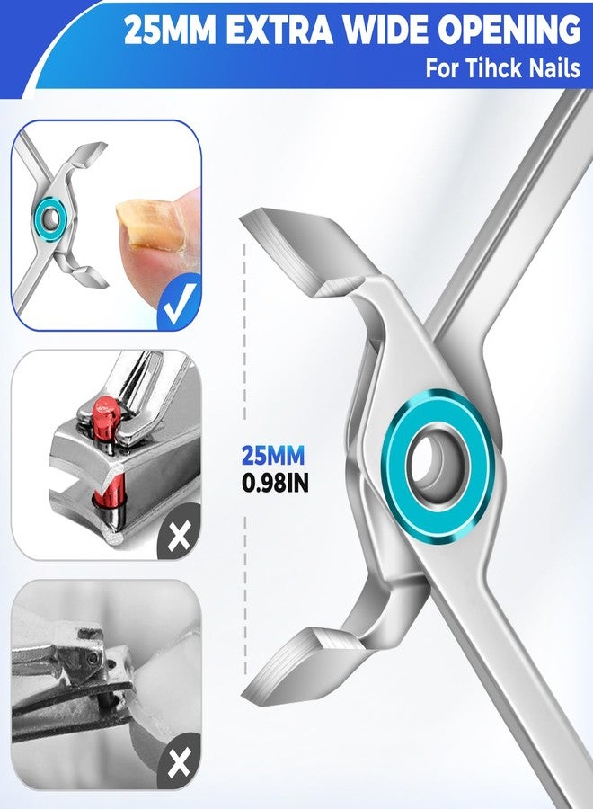 درمود مقص أظافر القدم السميكة لكبار السن، مقص أظافر مائل للرجال للأظافر الغائرة السميكة بفتحة فك واسعة، مقص أظافر قوي ومتين منحني للأظافر الغائرة الكبيرة - Image 4